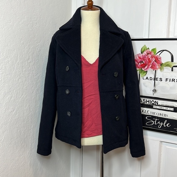 NWT American Eagle Navy Pea Coat Size XXS - Picture 1 of 6